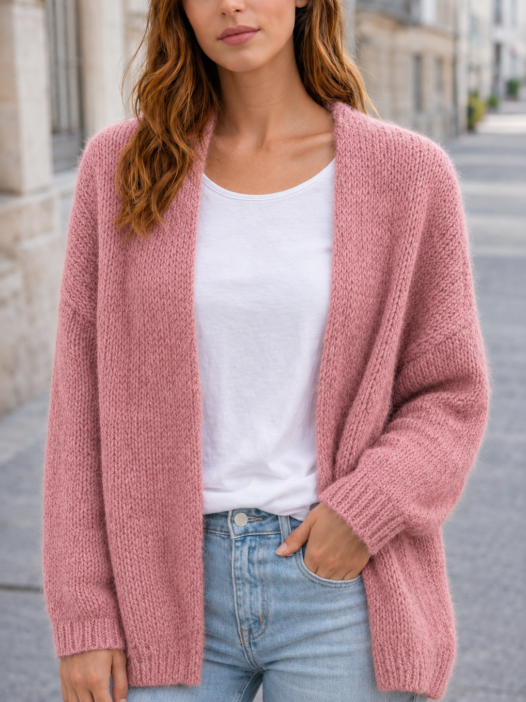 Cardigan in trendigem Altrosa
