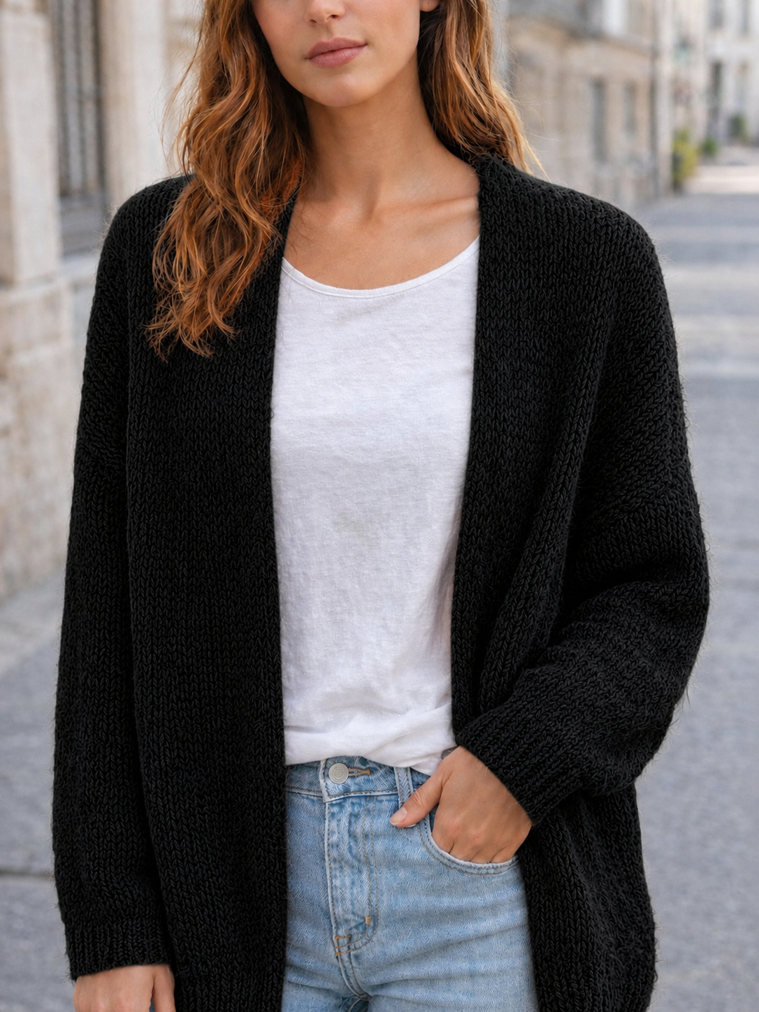 Cardigan in trendigem Schwarz
