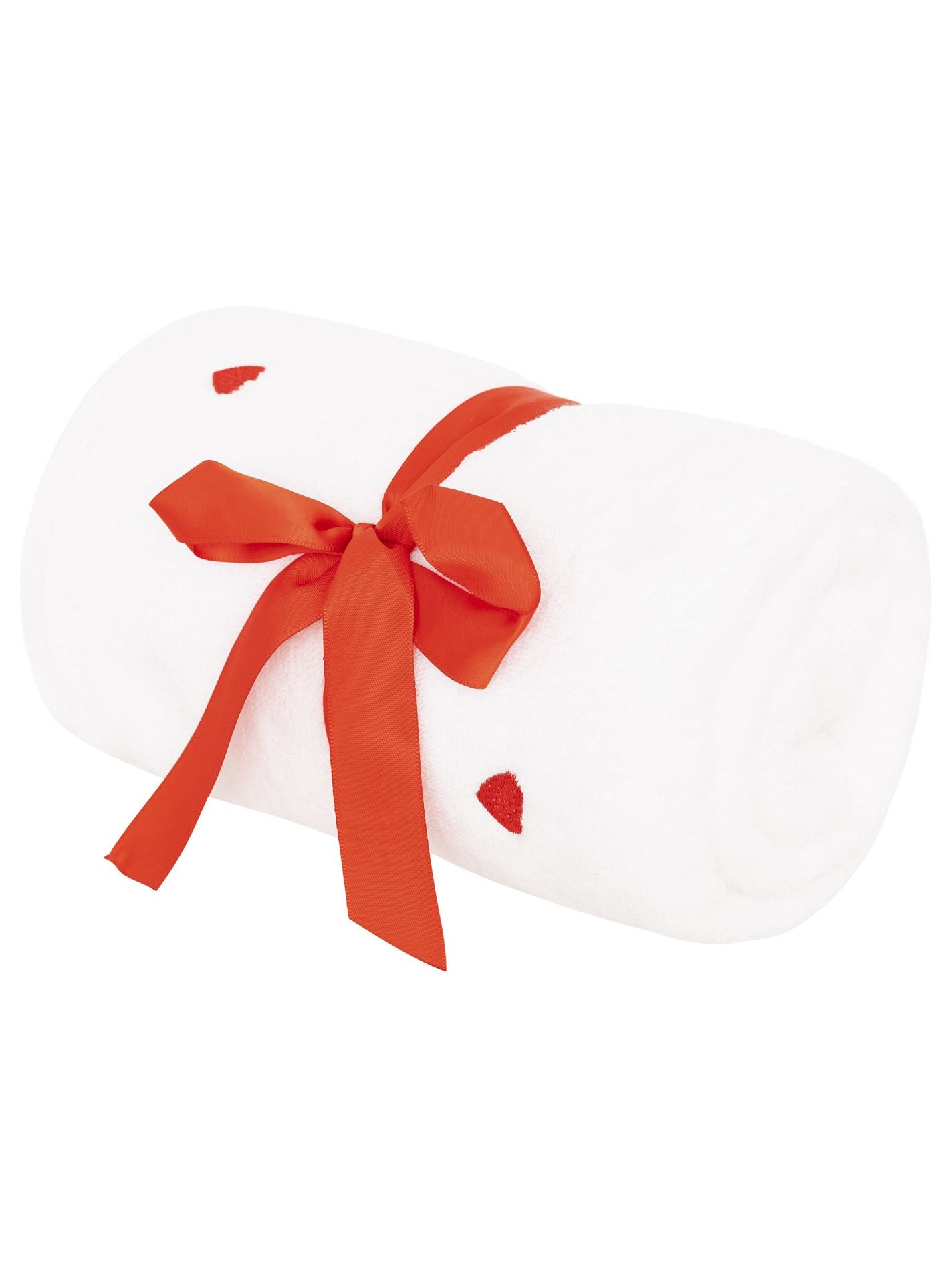 Zwillingsherz - Handtuch Herzen - Weiß/Rot