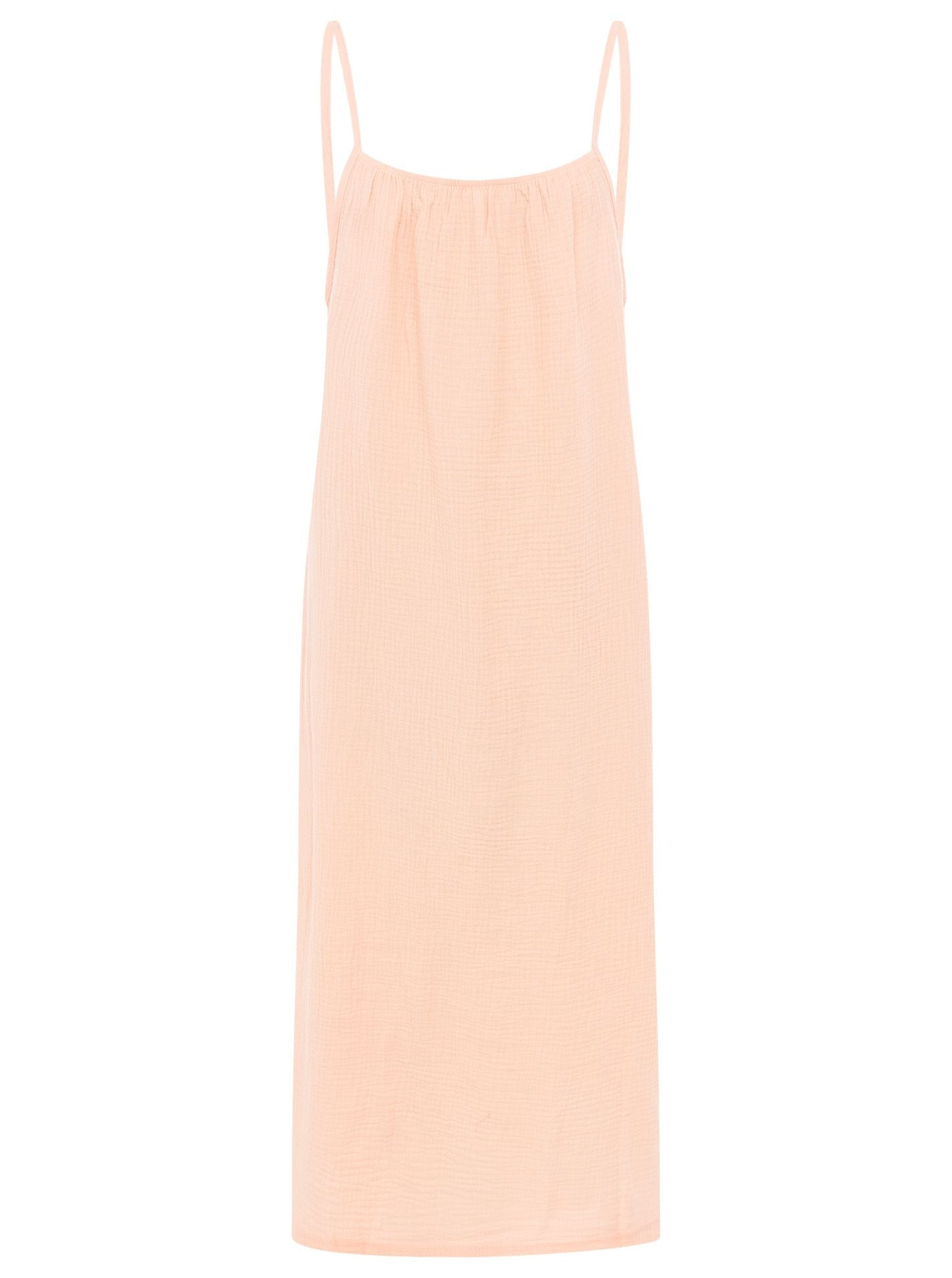Zwillingsherz - Musselin Träger Kleid  - Apricot