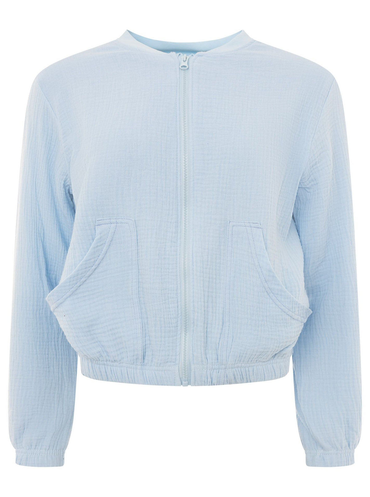 Zwillingsherz - Musselin Zipperjacke - Hellblau