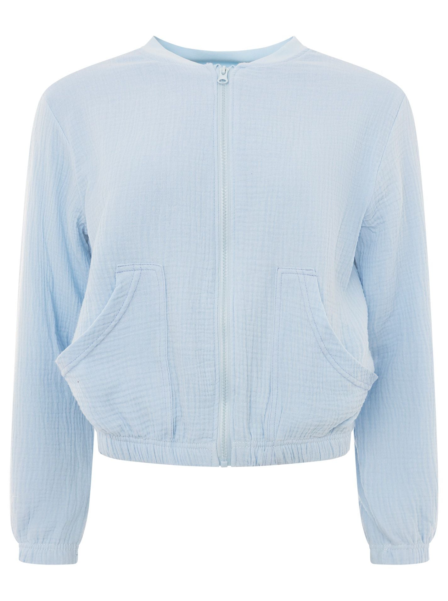 Zwillingsherz - Musselin Zipperjacke - Hellblau