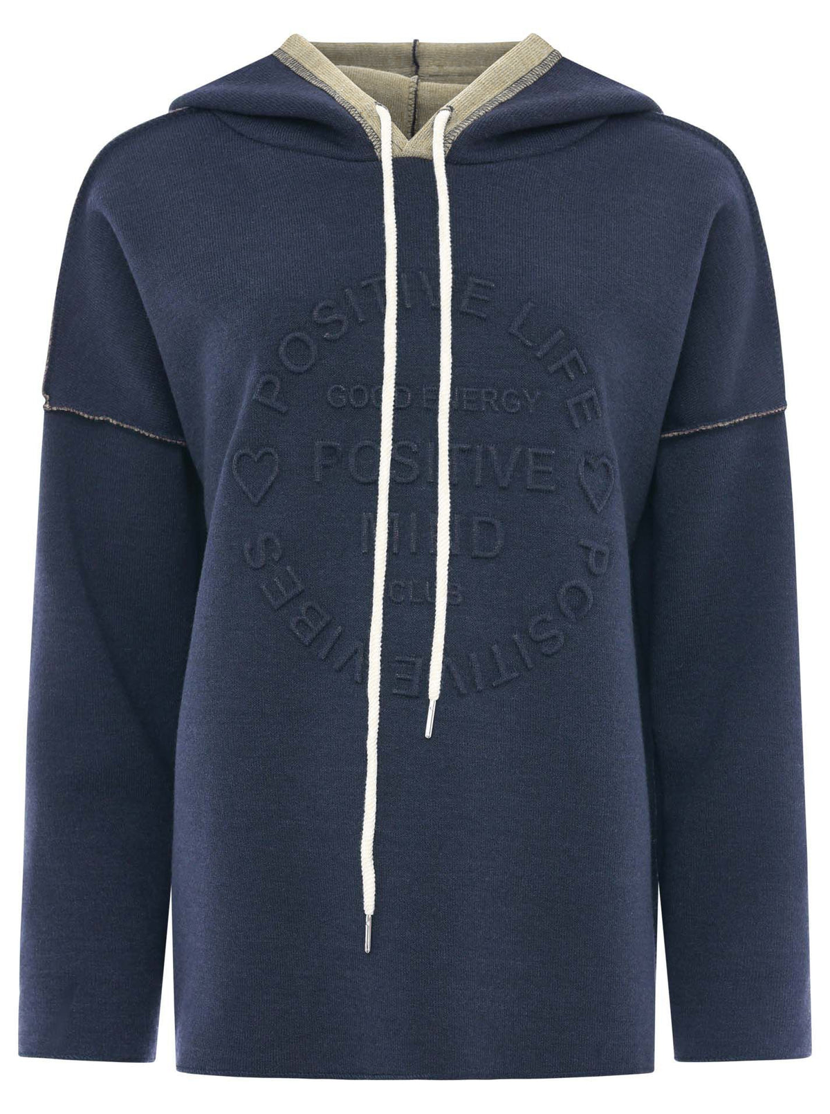 Zwillingsherz - Made in Italy Hoodie "Positive Mind" - Dunkelblau