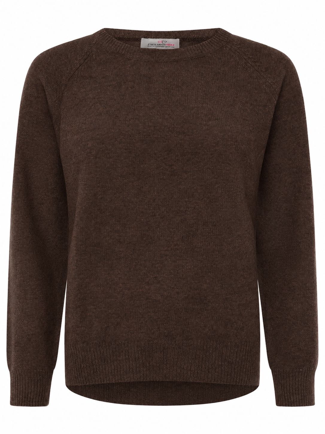 Zwillingsherz Kaschmir Rundhals Pullover (100% Cashmere) - Dunkelbraun