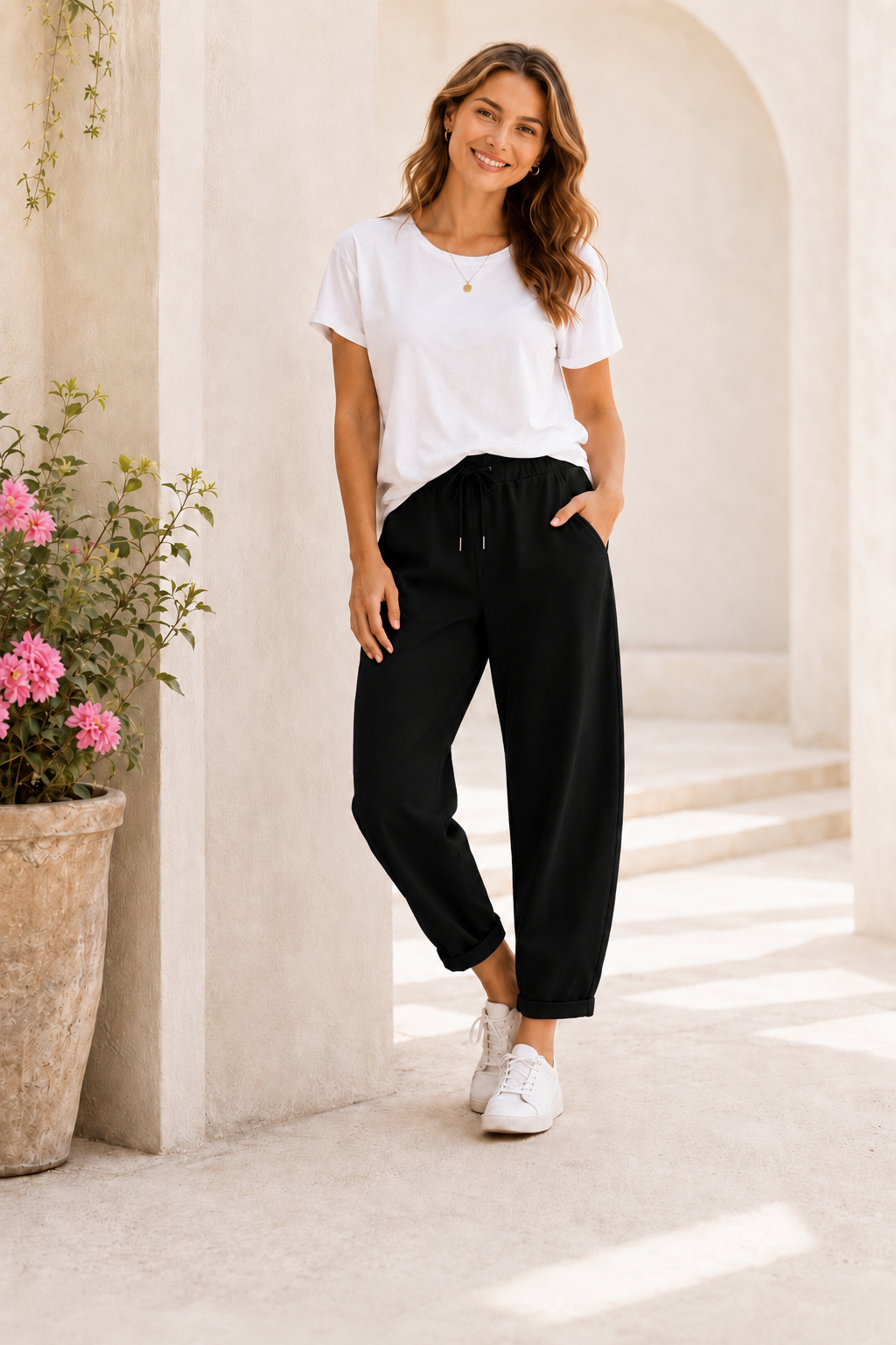 Stilvolle Barrel Joggpants - Schwarz