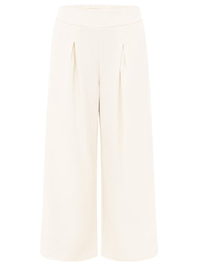 Zwillingsherz Oversize Stoffhose "Bundfalte" - Weiß