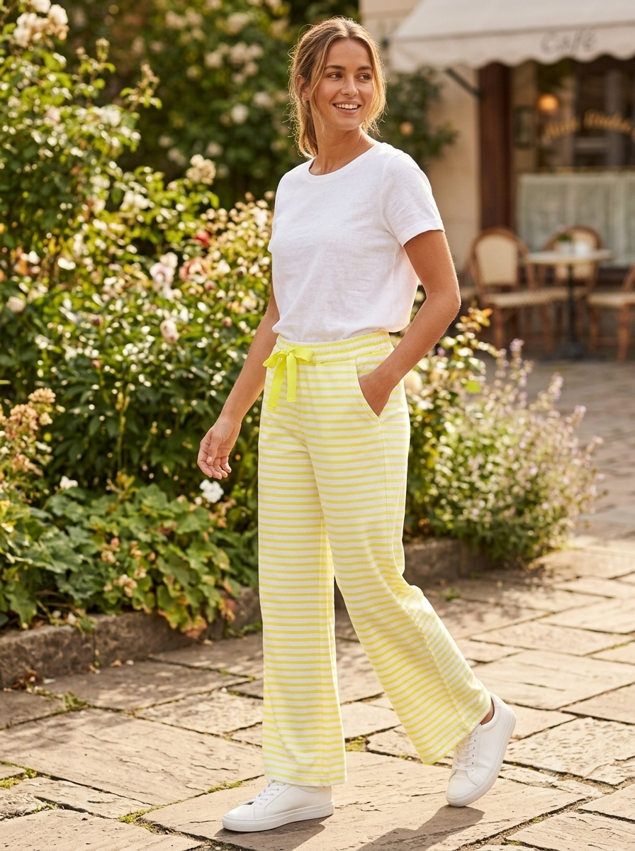 Leichte Jogger Hose mit Neon Streifen
