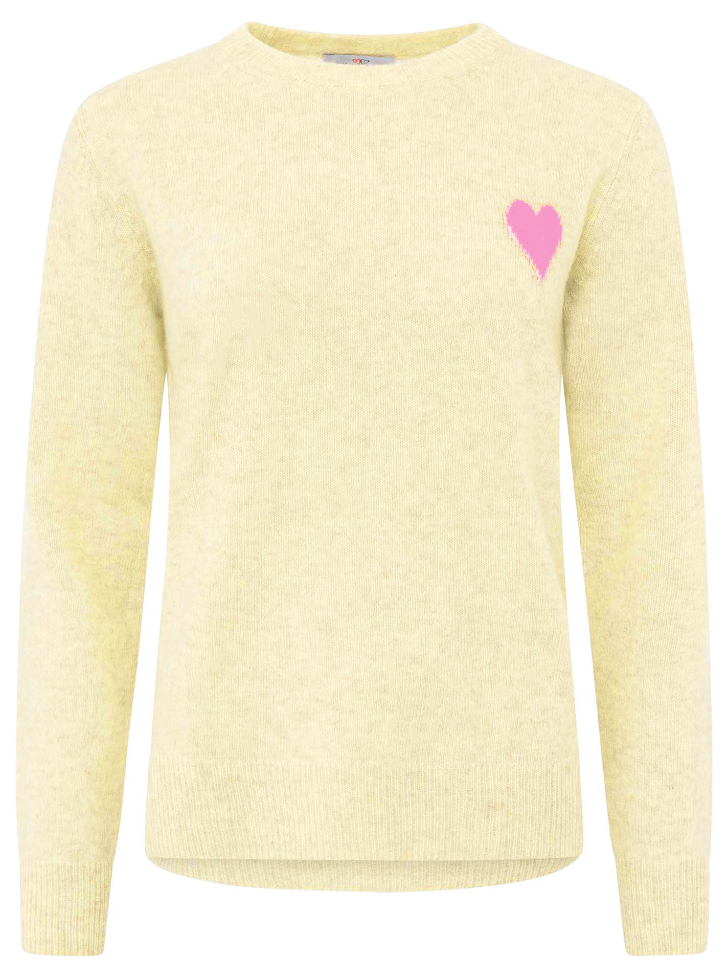 Zwillingsherz 100% Kaschmir/Cashmere Pullover Herz - Gelb