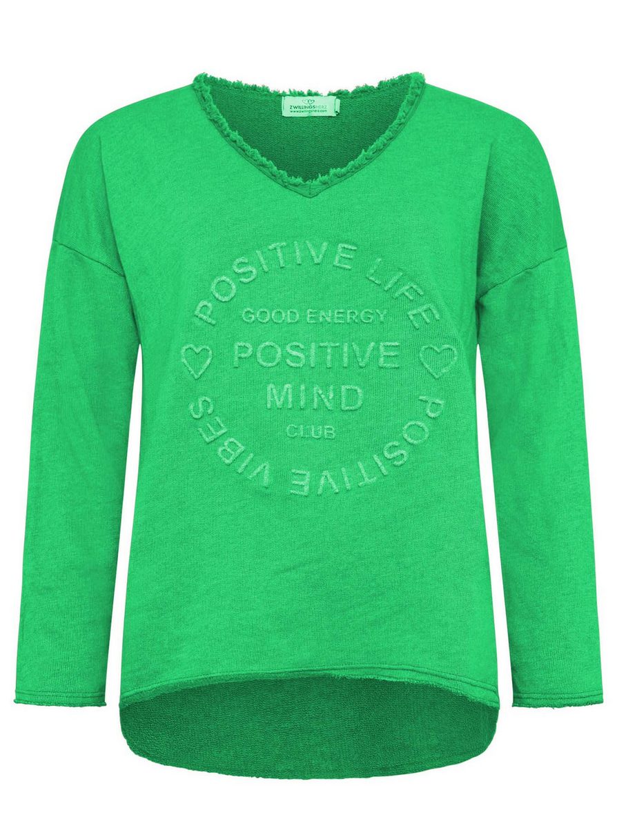 Zwillingsherz -  Sweatshirt "Positive Mind" - Grün