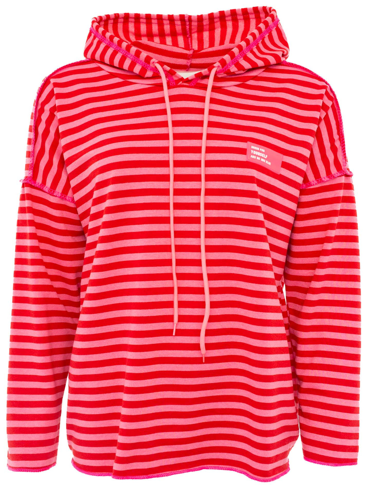 Zwillingsherz Hoodie "Neon Streifen" - Pink/Rot