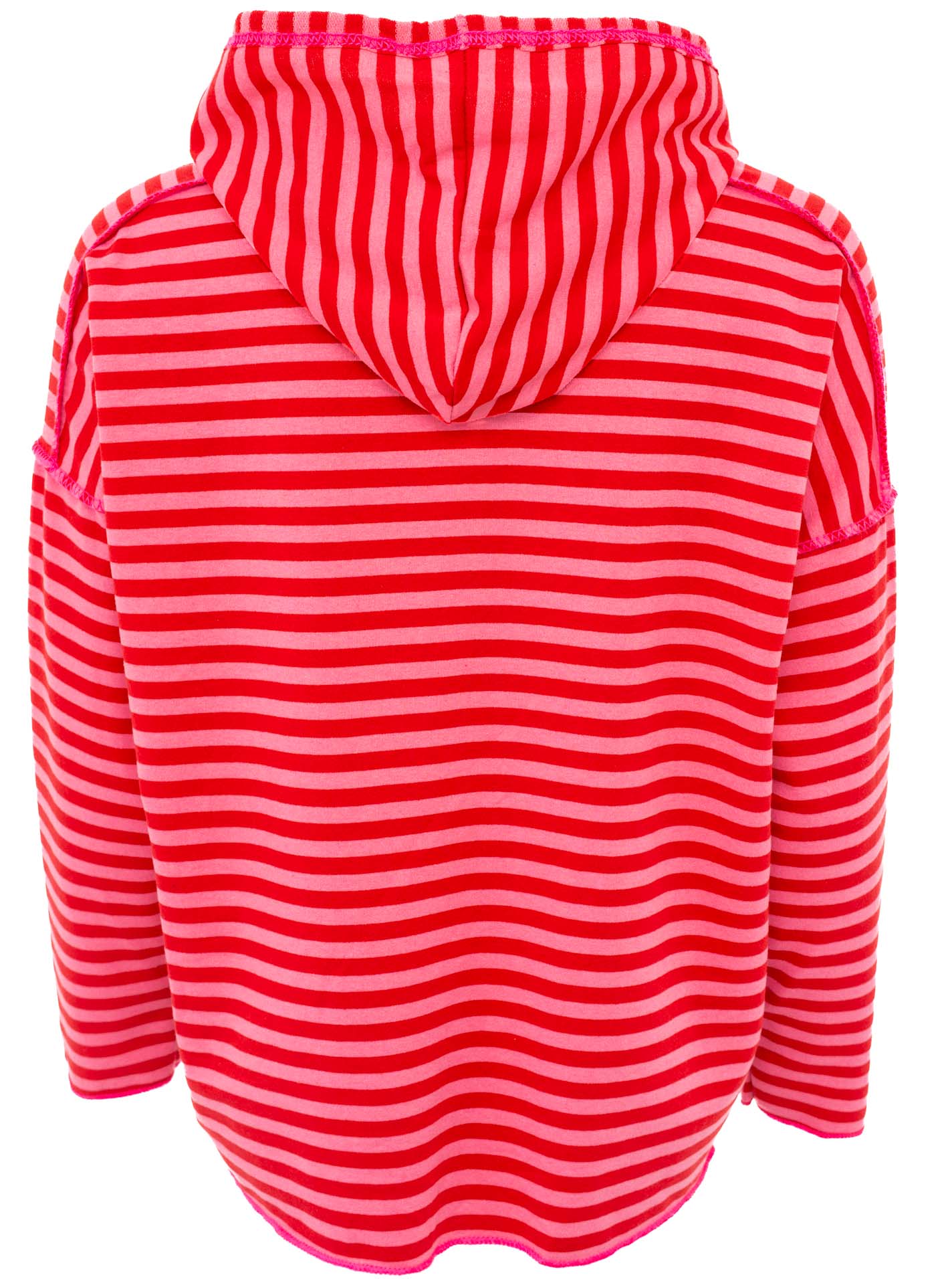 Zwillingsherz Hoodie "Neon Streifen" - Pink/Rot