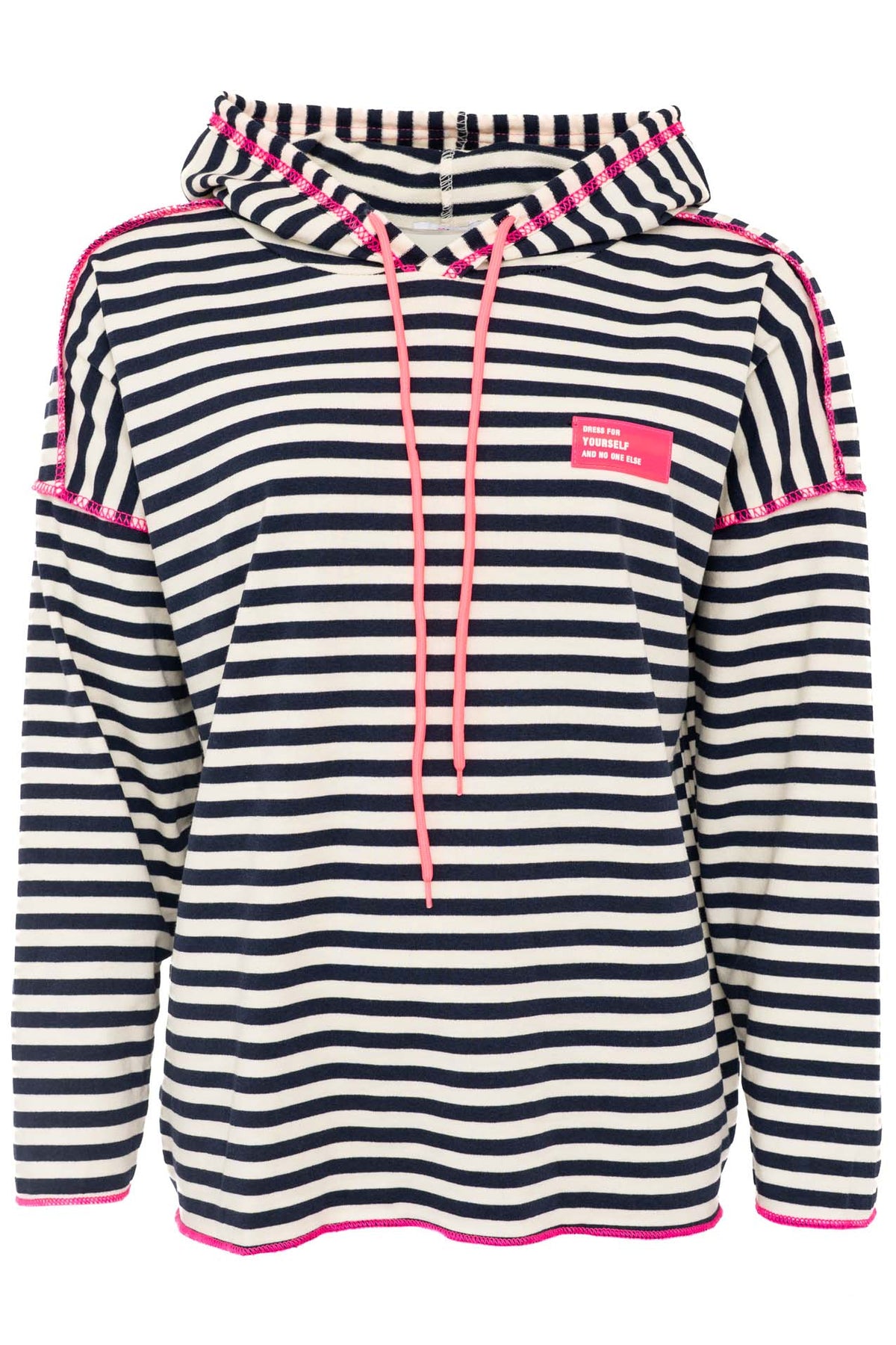 Zwillingsherz Hoodie "Neon Streifen" - Navy