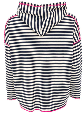 Zwillingsherz Hoodie "Neon Streifen" - Navy