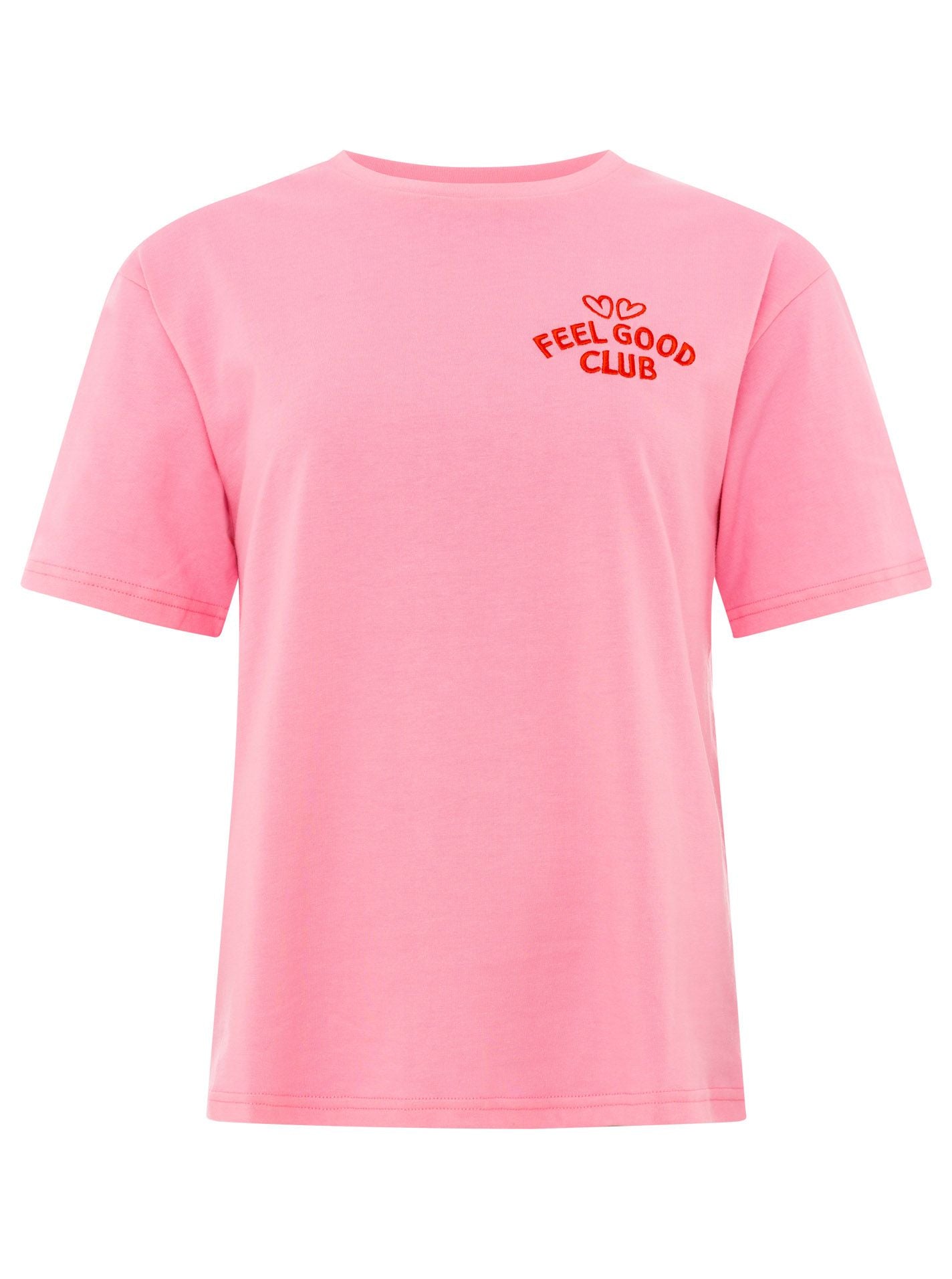 Zwillingsherz T-Shirt "Feel Good Club" - Pink