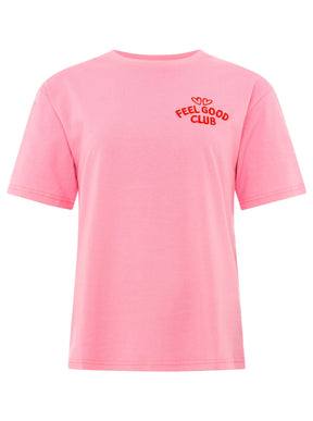 Zwillingsherz T-Shirt "Feel Good Club" - Pink