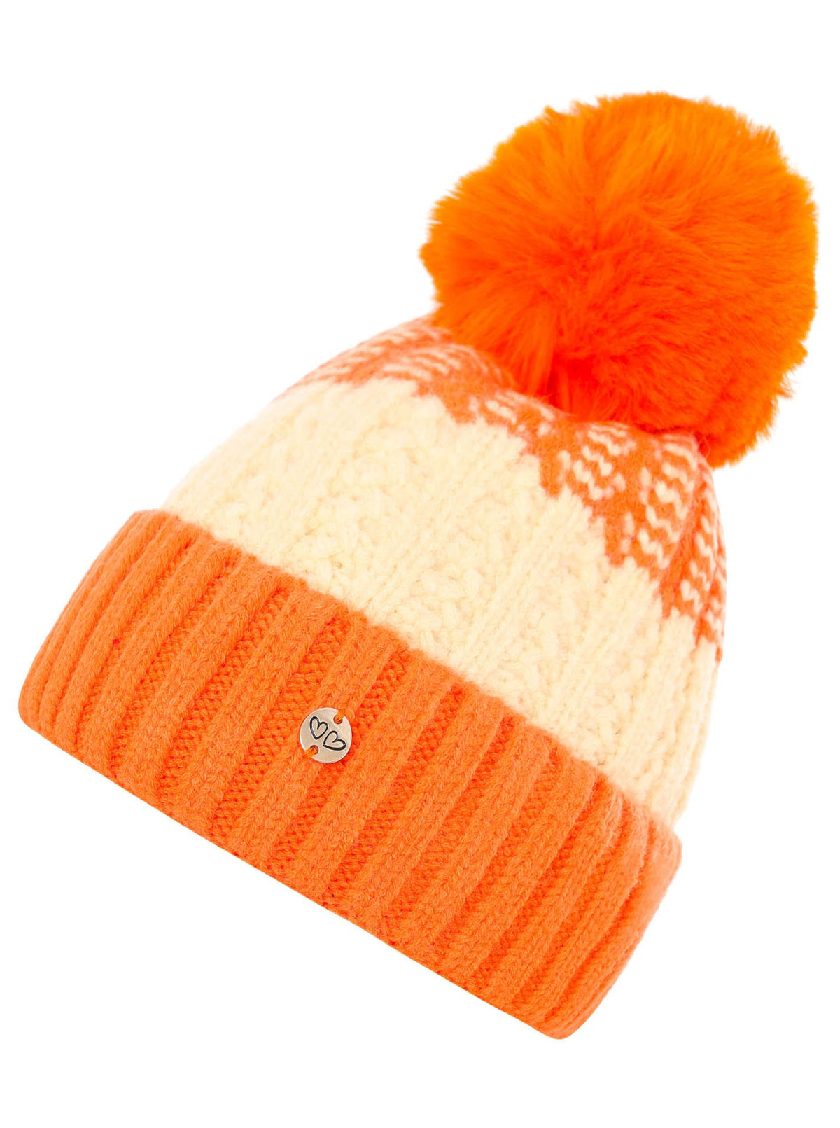 Zwillingsherz - Bommel Mütze - Orange
