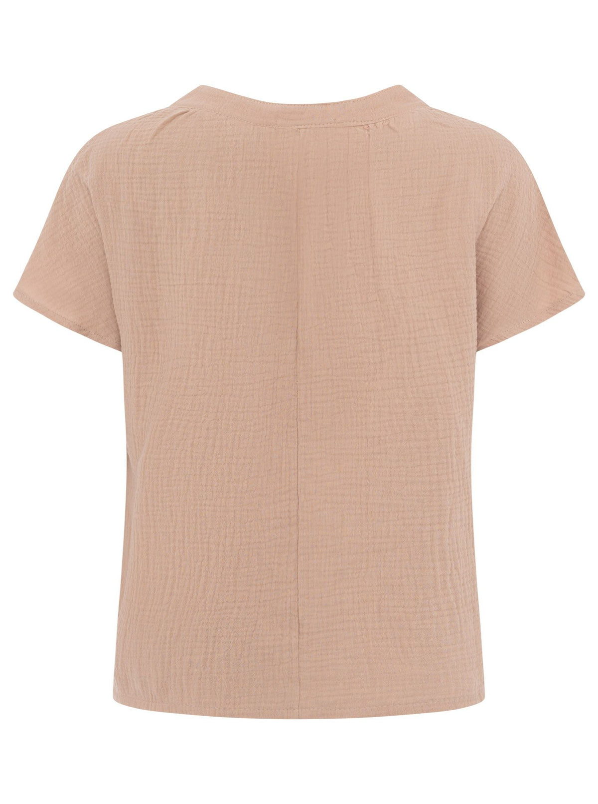 Zwillingsherz - Musselin Bluse Kurzarm - Taupe