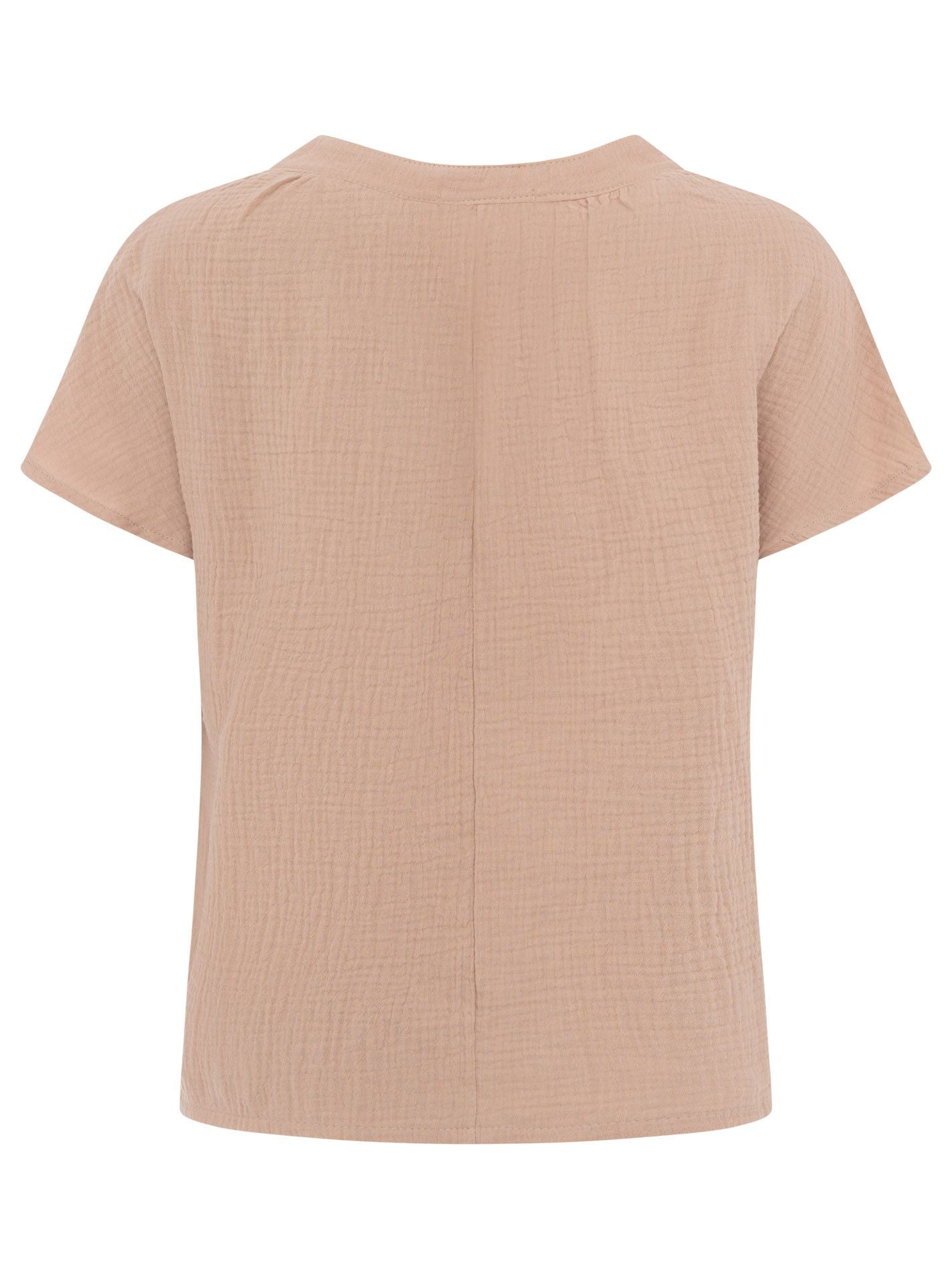 Zwillingsherz - Musselin Bluse Kurzarm - Taupe