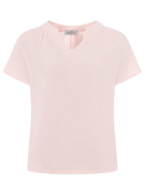 Zwillingsherz - Musselin Bluse Kurzarm - Rosa