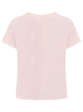 Zwillingsherz - Musselin Bluse Kurzarm - Rosa