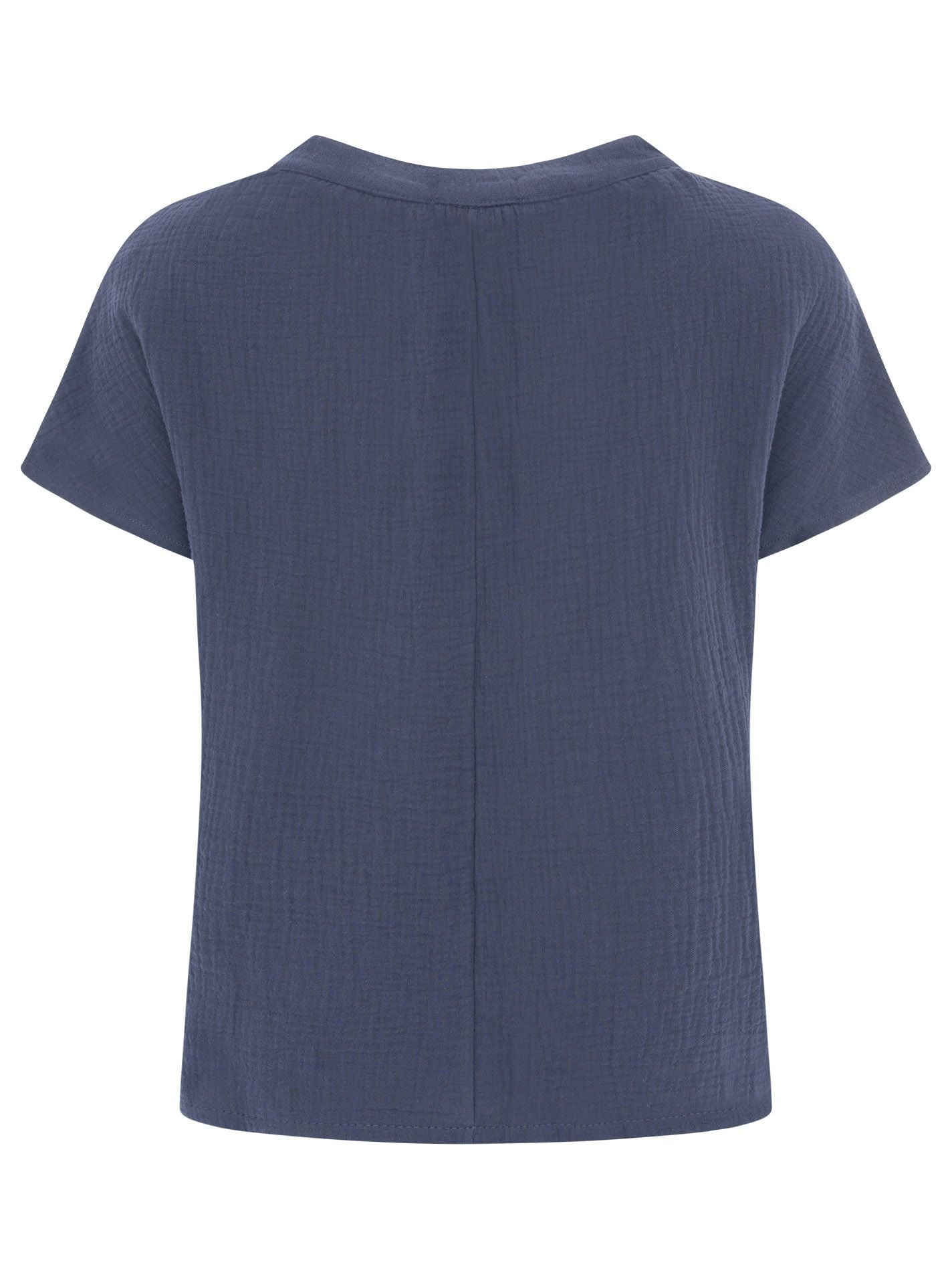 Zwillingsherz - Musselin Bluse Kurzarm - Navy