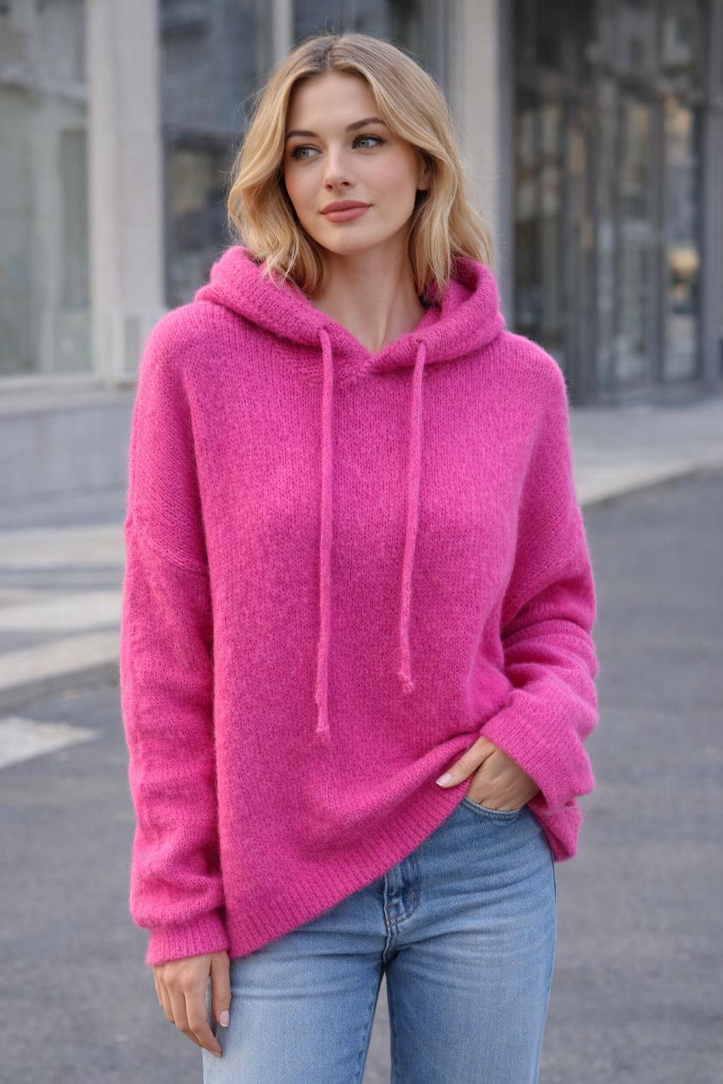 Flair - Weicher Hoodie mit Kid Mohair - Bubblegum