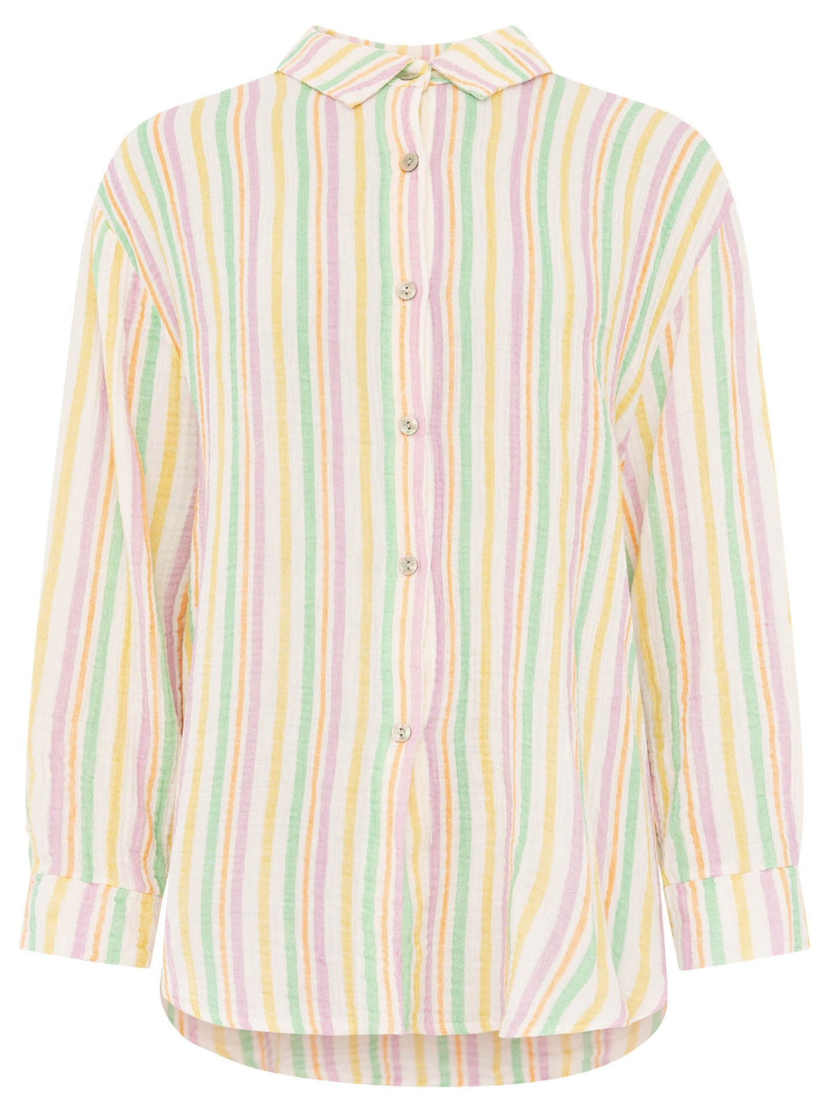 Zwillingsherz Musselin Bluse Neonstreifen - Gelb