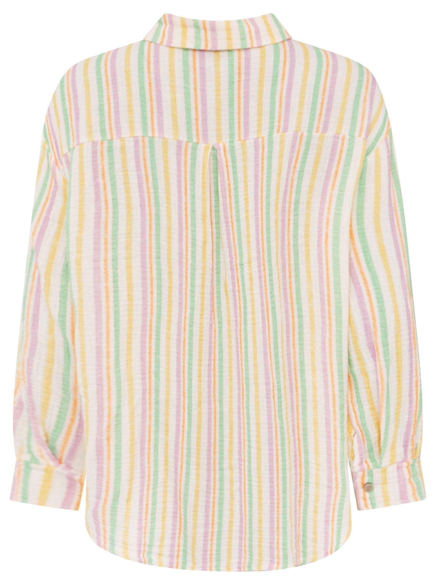 Zwillingsherz Musselin Bluse Neonstreifen - Gelb