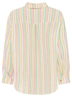 Zwillingsherz Musselin Bluse Neonstreifen - Gelb