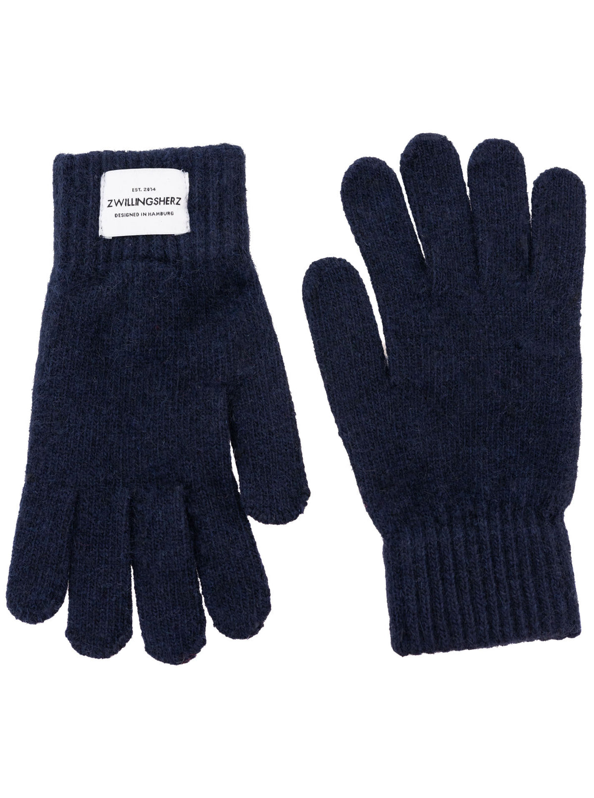Zwillingsherz - Woll Handschuhe mit Kaschmir - Dunkelblau