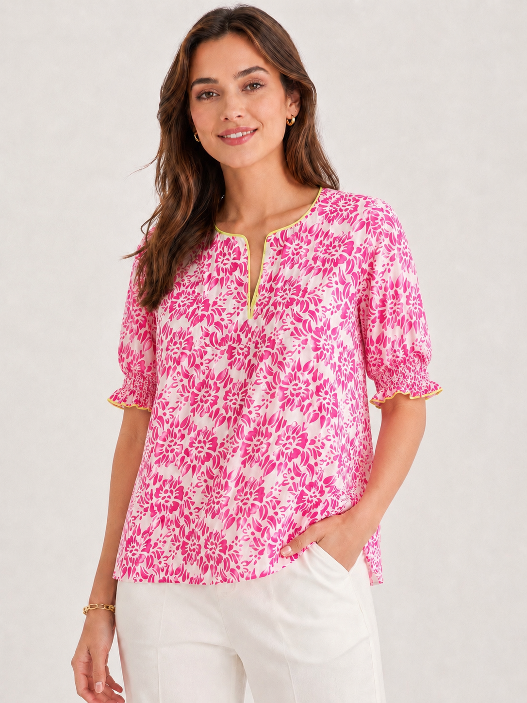 Zwillingsherz - Bluse "Blütenzauber"- Pink