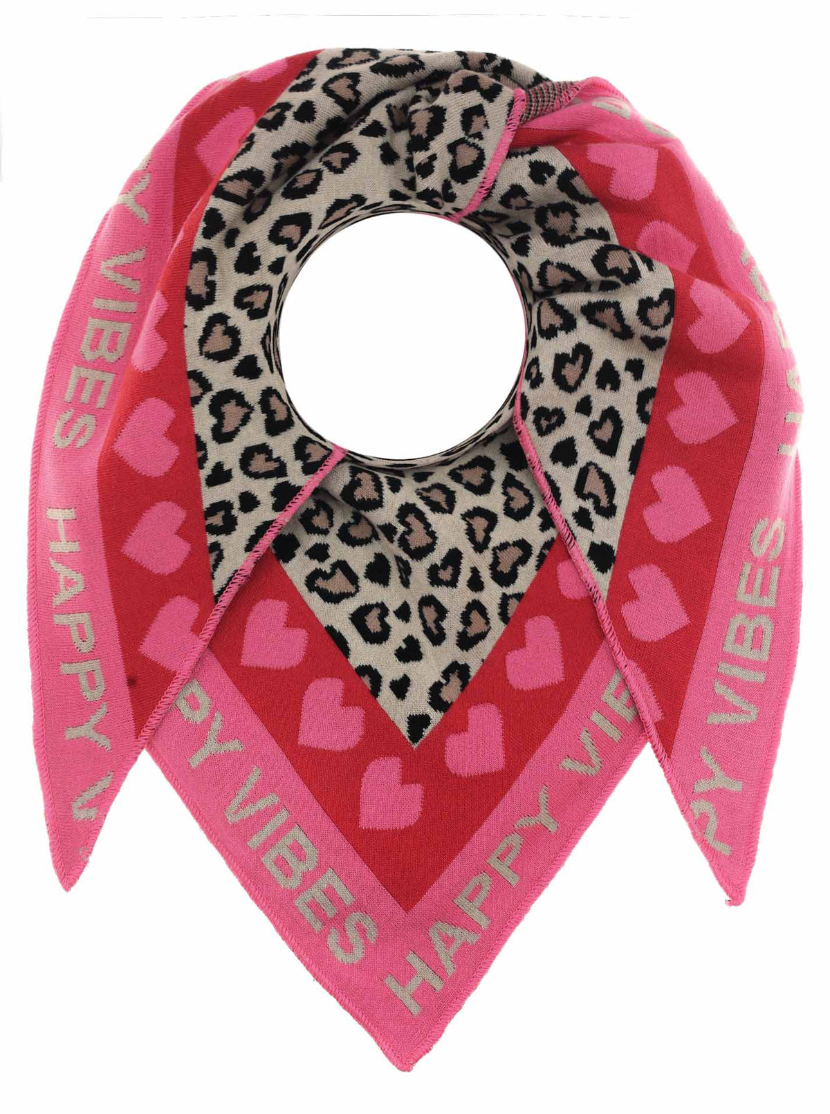 Zwillingsherz - Dreieckstuch "Leo Happy Vibes" Baumwolle - Pink