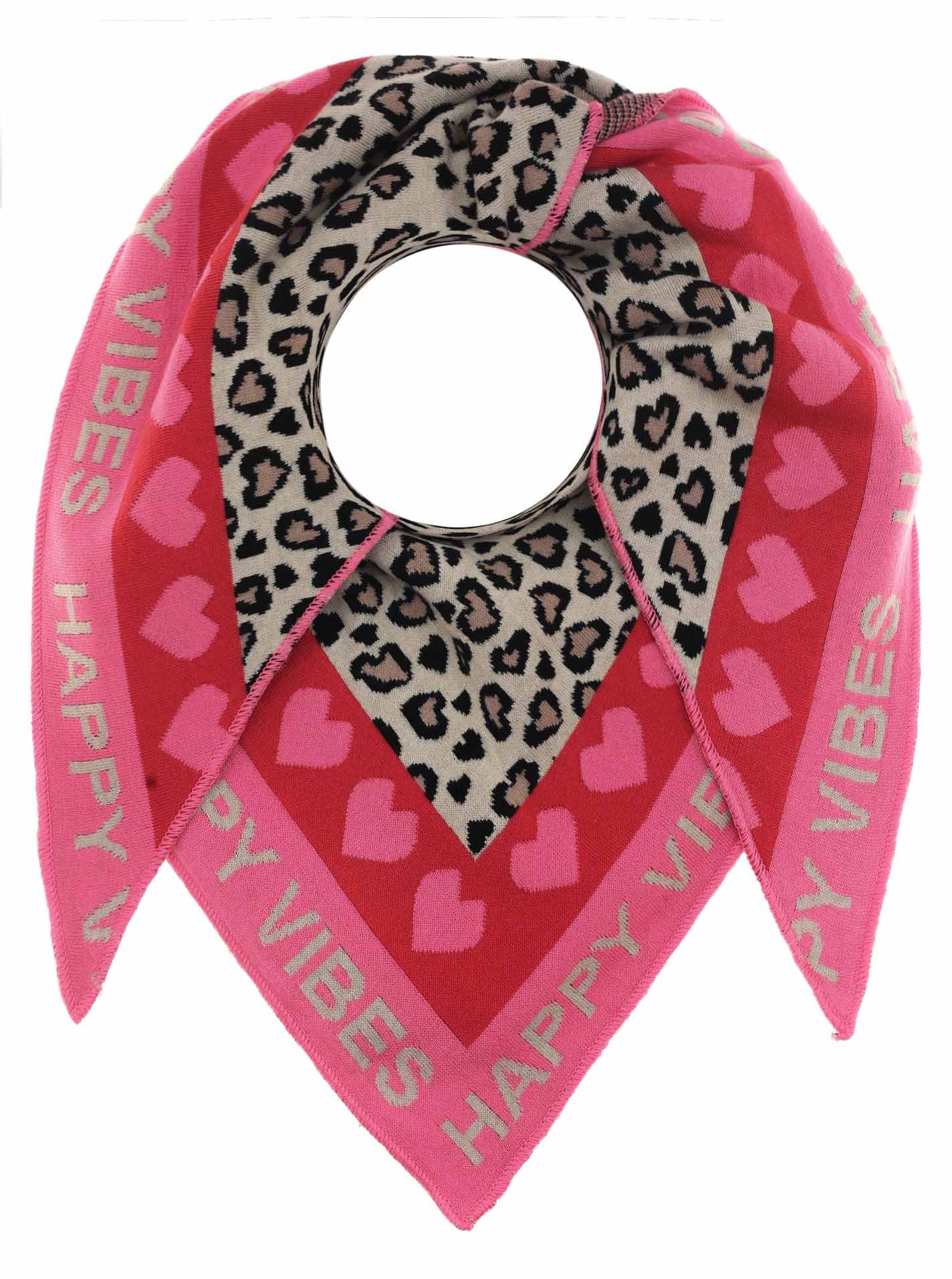 Zwillingsherz - Dreieckstuch "Leo Happy Vibes" Baumwolle - Pink