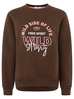 Zwillingsherz - Sweatshirt "Wild & Free" - Braun
