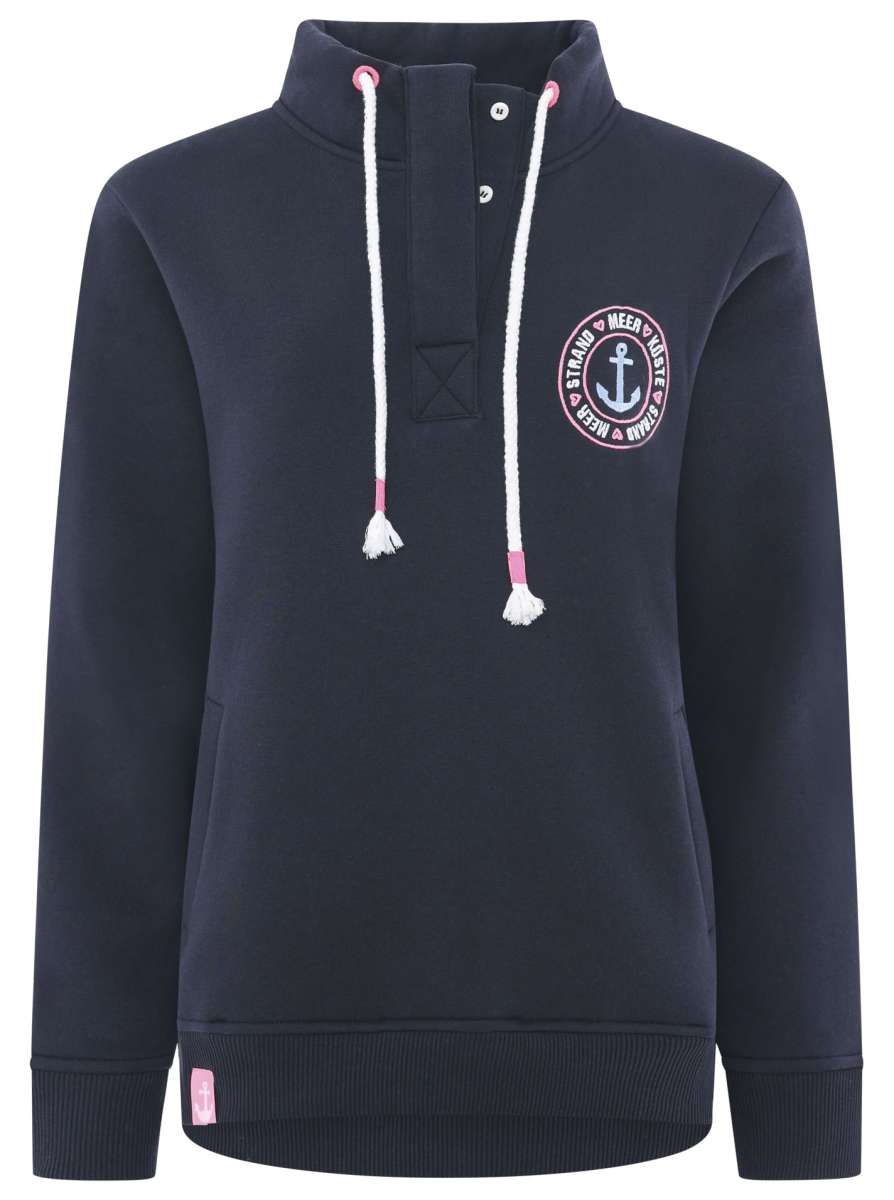 Zwillingsherz - Troyer/Sweatshirt "Meer, Küste, Strand" - Dunkelblau