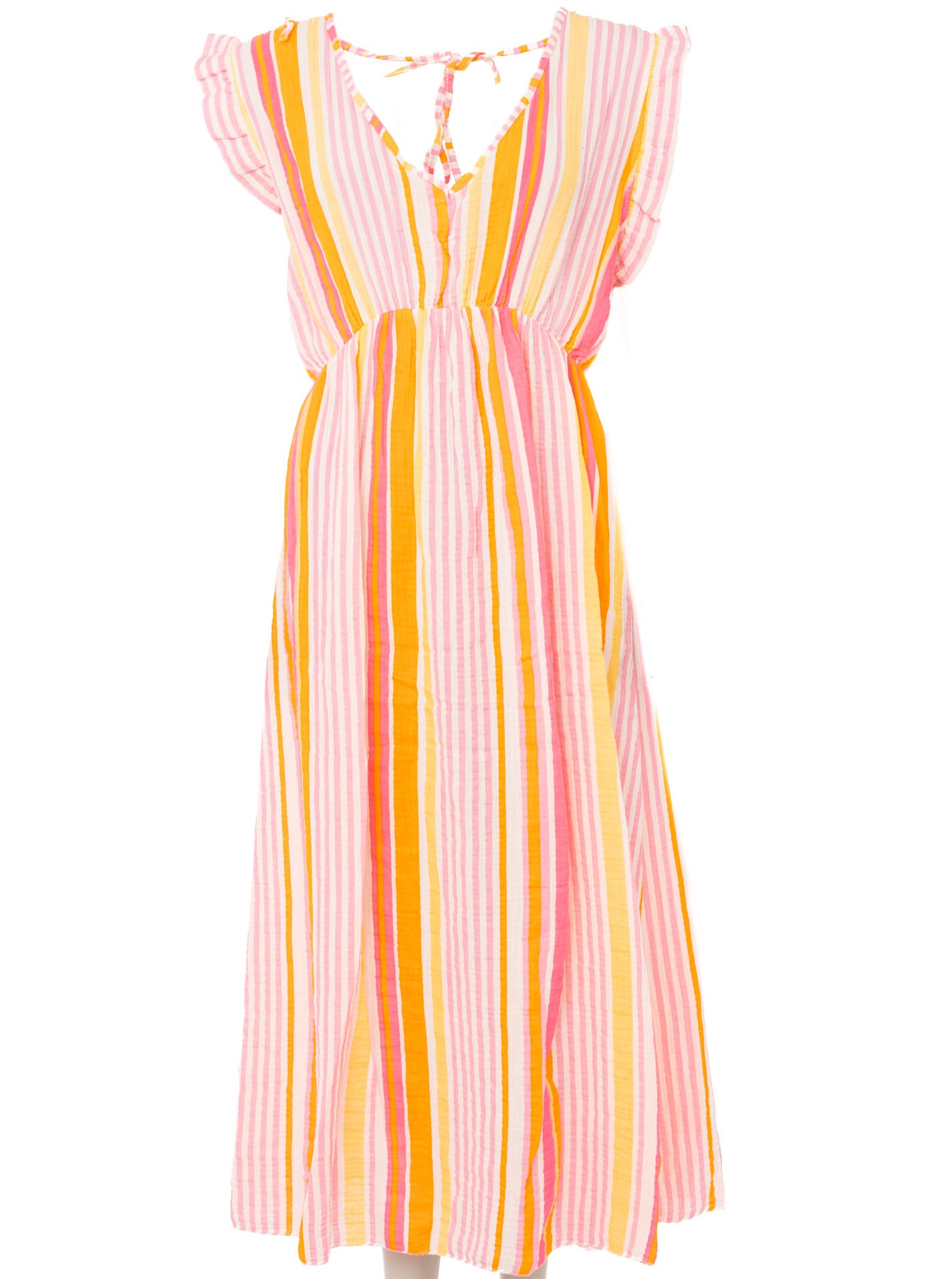 Zwillingsherz - Kleid "Sommer Streifen"  - Neonorange