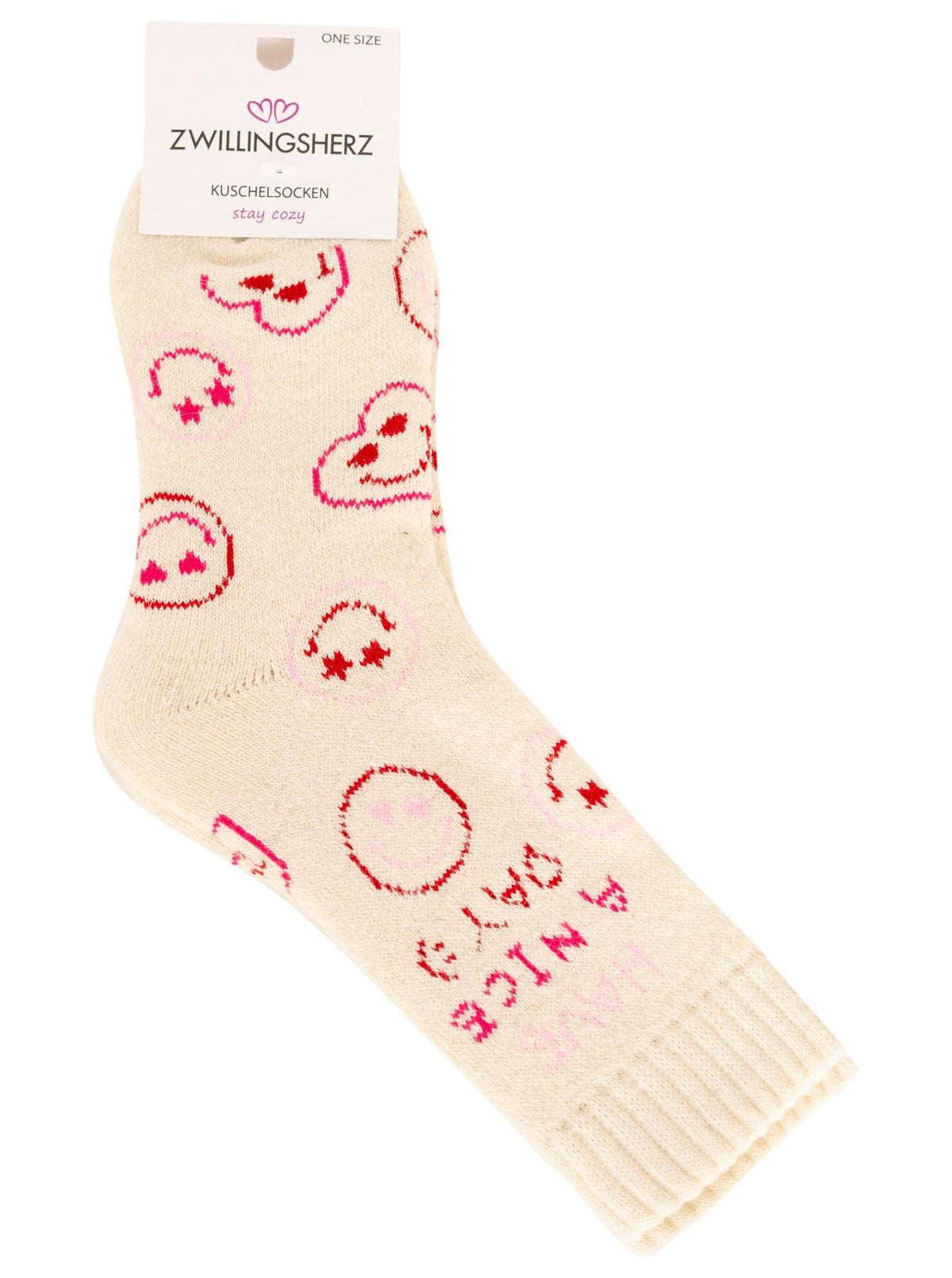 Zwillingsherz - Kuschelsocken Smile - Beige (1 Paar)