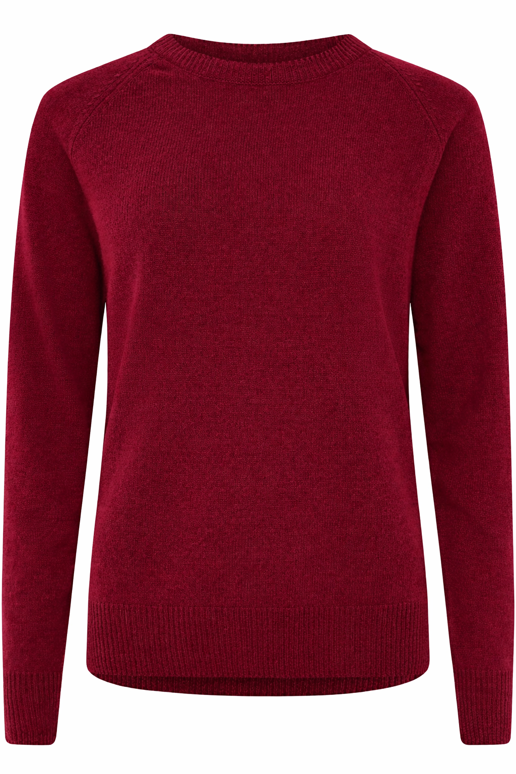 Zwillingsherz Kaschmir Rundhals Pullover (100% Cashmere) - Bordeaux