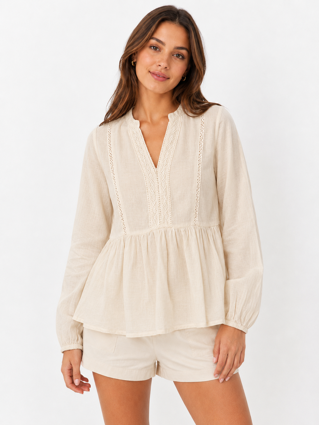 Zwillingsherz - Bluse Baumwolle - Beige