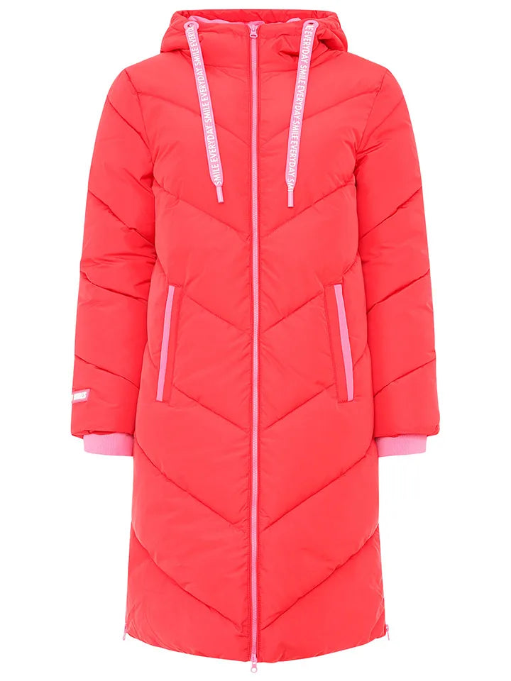 Zwillingsherz - Steppmantel / Steppjacke "Good Vibes" - Rot