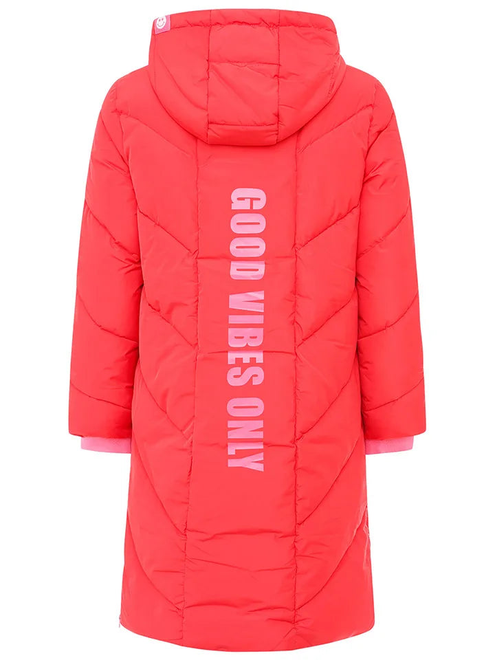 Zwillingsherz - Steppmantel / Steppjacke "Good Vibes" - Rot