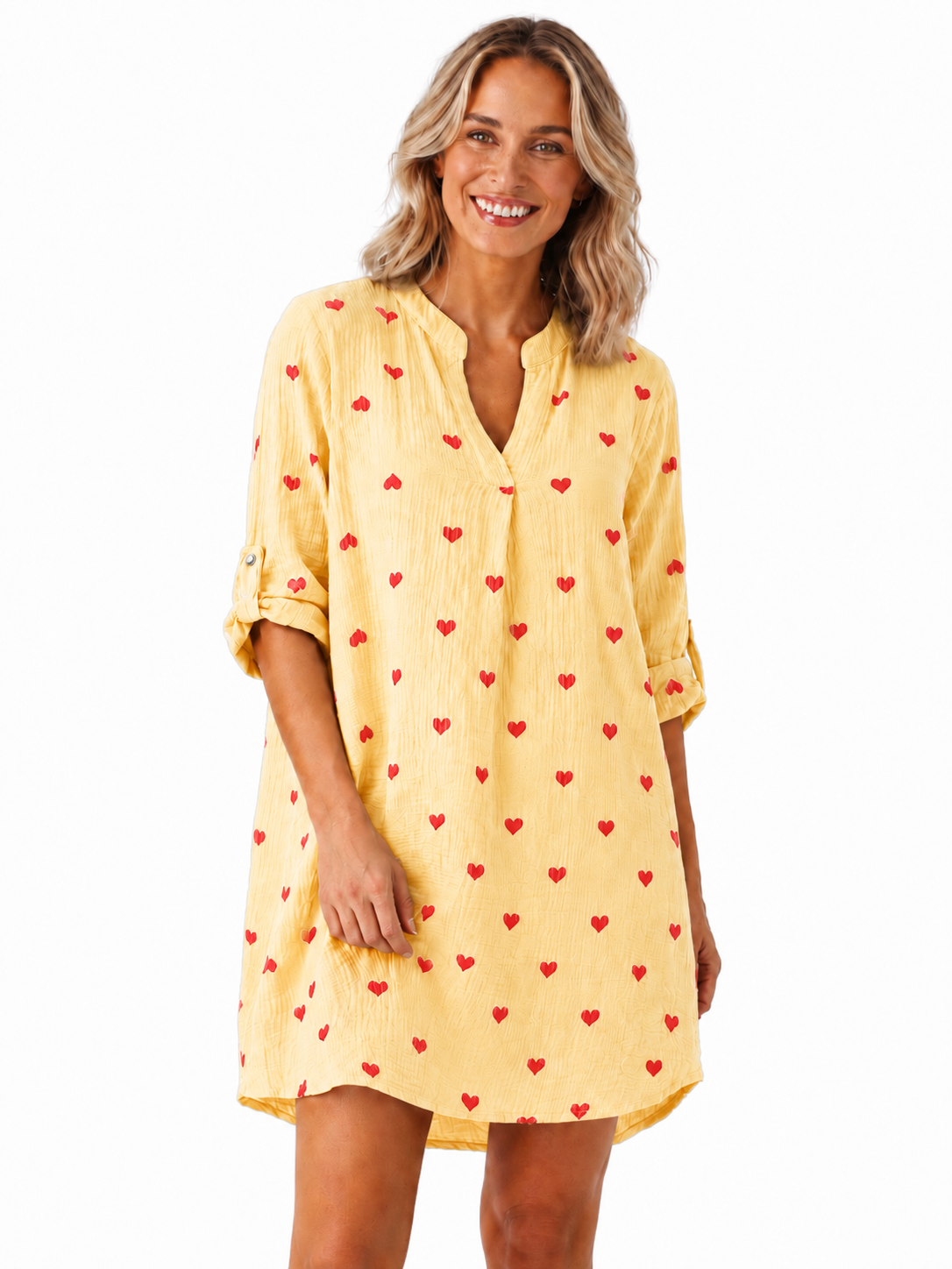 Zwillingsherz Musselin Kleid/Tunika Herz - Gelb