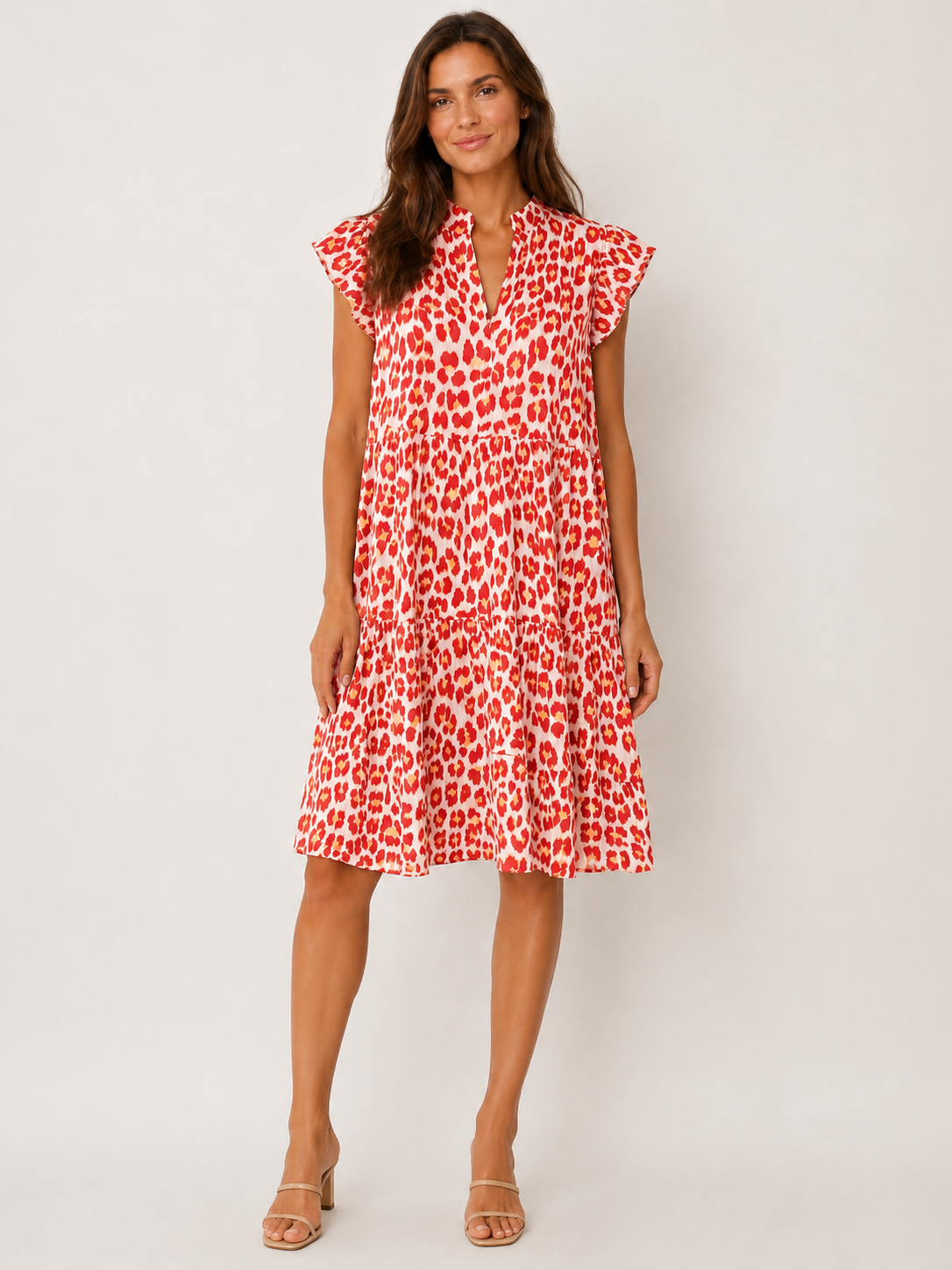 Musselin Kleid Leo - Pink/Gelb