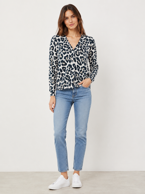Zwillingsherz 100% Kaschmir / Cashmere Cardigan Leo- Grau (Super-Sale - keine Retoure)