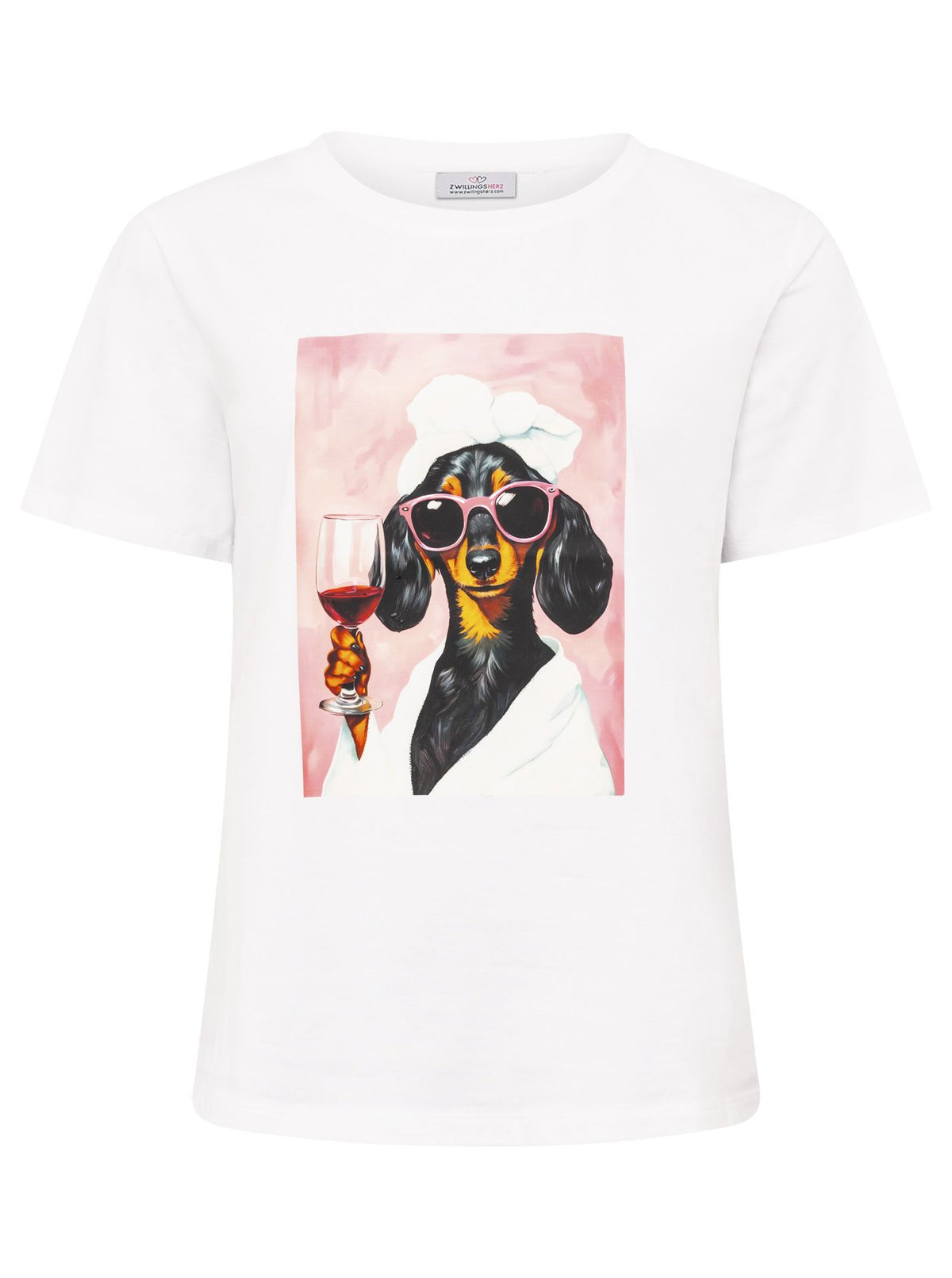 Zwillingsherz - T-Shirt "Dackel" - Weiß