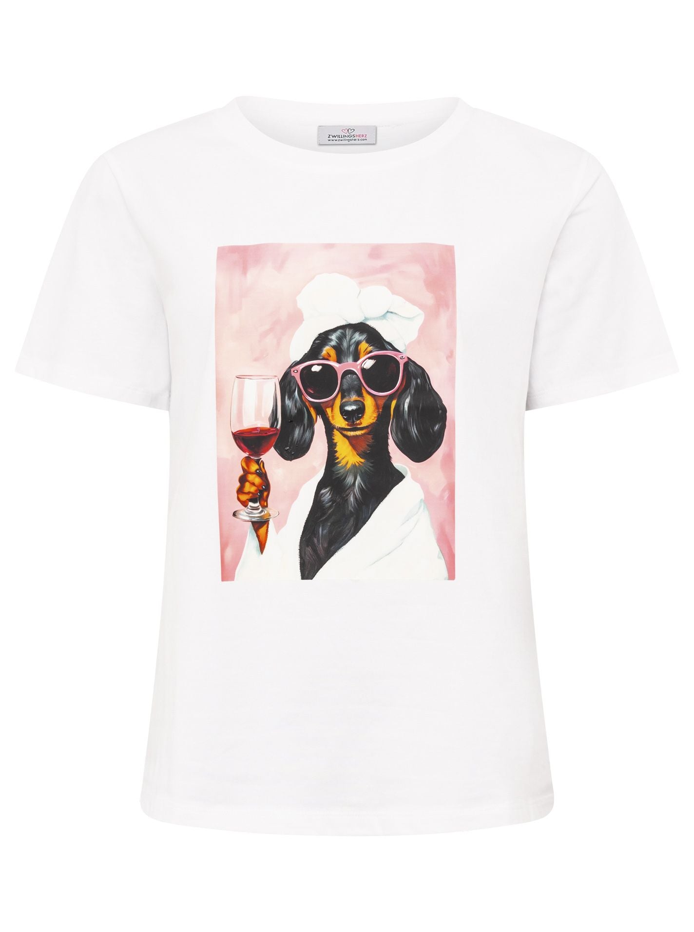 Zwillingsherz - T-Shirt "Dackel" - Weiß