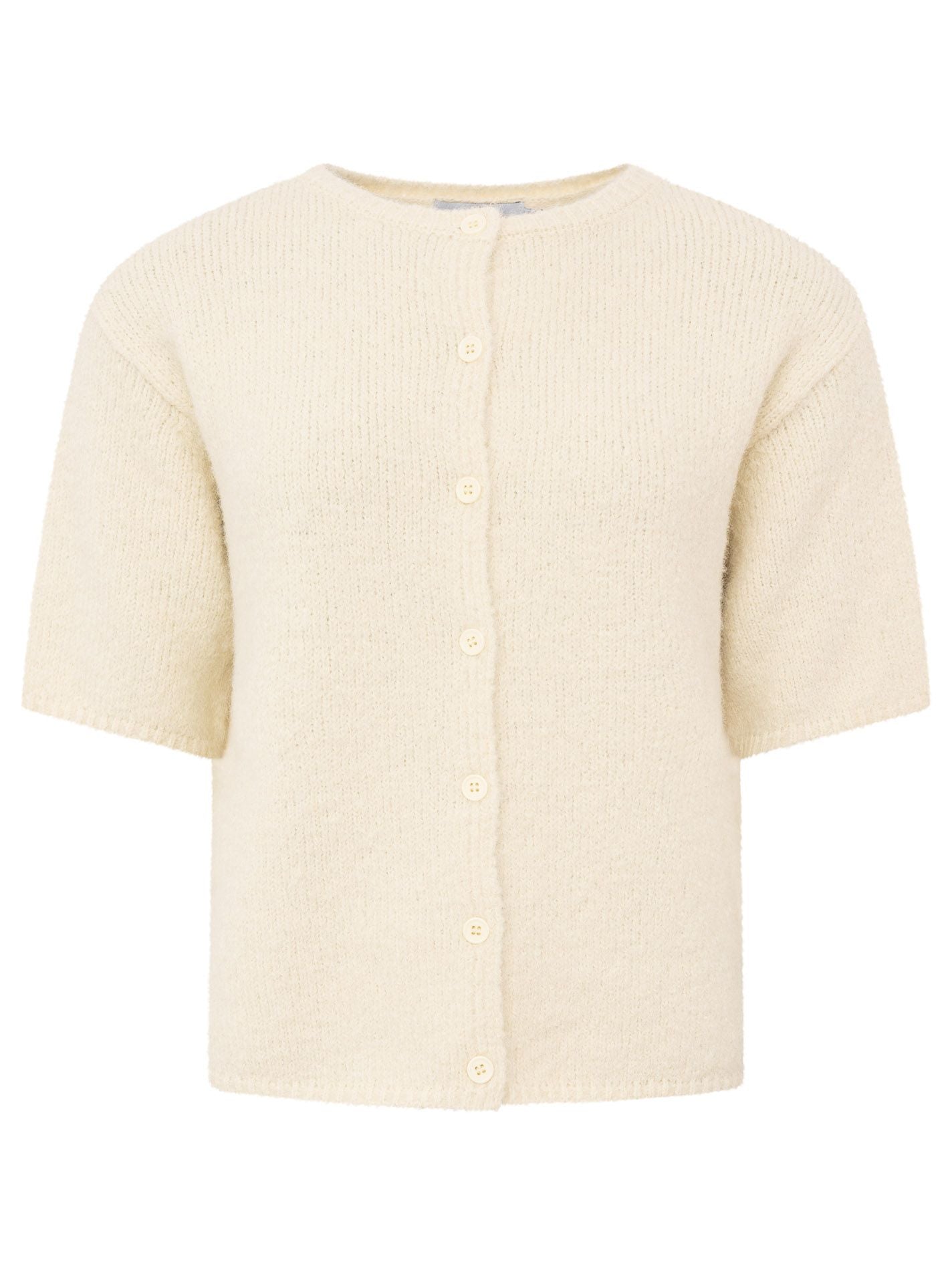 Zwillingsherz - Kurzarm Cardigan Cozy - Wollweiß