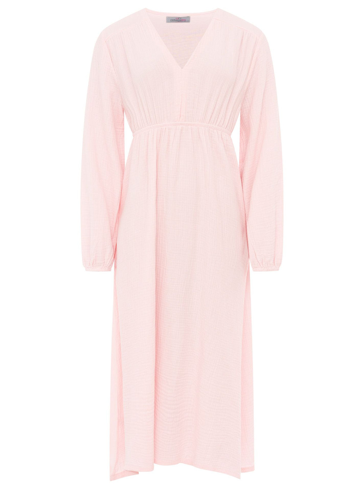 Zwillingsherz - Musselin Kleid lang - Rosa