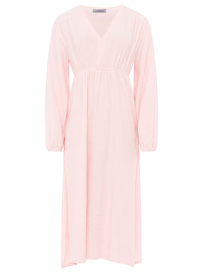 Zwillingsherz - Musselin Kleid lang - Rosa