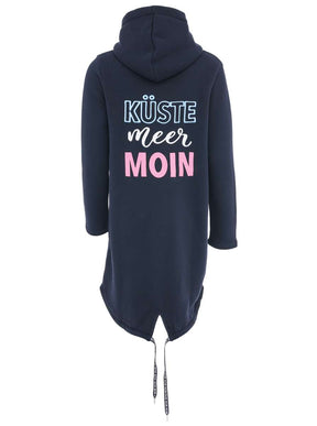 Zwillingsherz - Hoodiemantel Küste Meer Moin Anker - Dunkelblau
